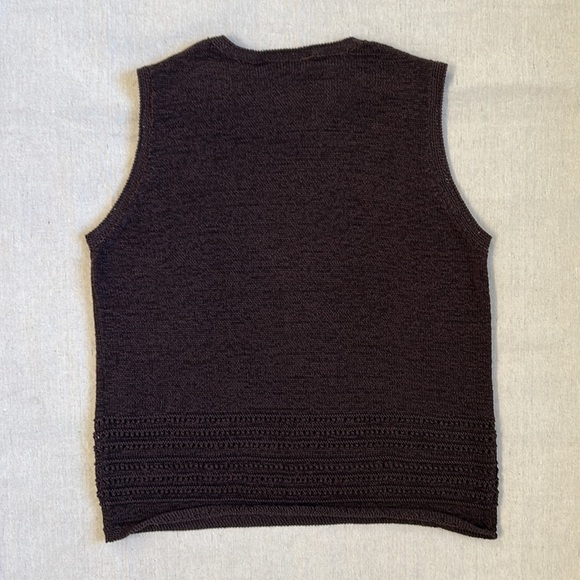 VTG Talbots Women's Brown Pullover Sweater Knit Vest Size Medium - Picture 2 of 8